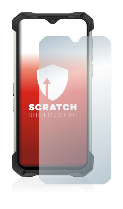 Image of the device Doogee S88 Pro with a wide variety of screen protectors.