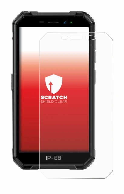 Image of the device Ulefone Armor X6 with a wide variety of screen protectors.