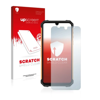 Front side of a product packaging with the brand logo upscreen. Next to it is the device Ulefone Armor 8 shown with the corres