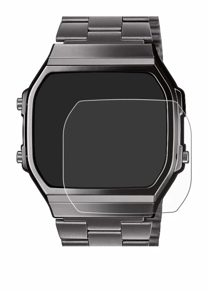 Image of the device Casio A168WEGG-1BEF with a wide variety of screen protectors.