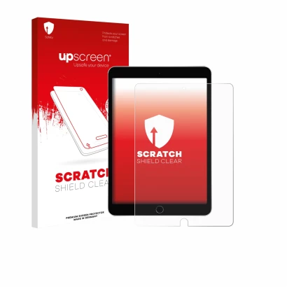 Front side of a product packaging with the brand logo upscreen. Next to it is the device Apple iPad 10.2" 2020 (8th Gen.) show