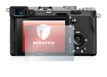 Image of the device Sony Alpha 7C with a wide variety of screen protectors.