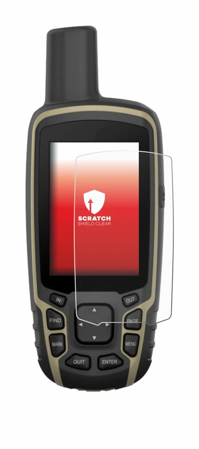 Image of the device Garmin GPSMAP 65s with a wide variety of screen protectors.