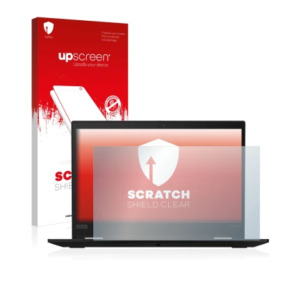 Front side of a product packaging with the brand logo upscreen. Next to it is the device Lenovo ThinkPad X13 Gen 1 shown with 