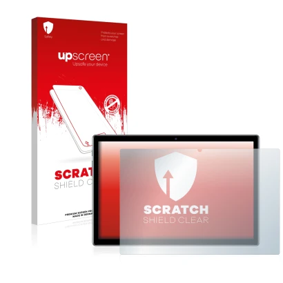 Front side of a product packaging with the brand logo upscreen. Next to it is the device Teclast P20HD shown with the correspo