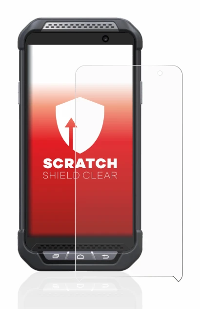 Image of the device Point Mobile PM85 with a wide variety of screen protectors.