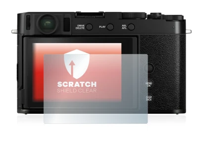 Image of the device Fujifilm X-E4 with a wide variety of screen protectors.