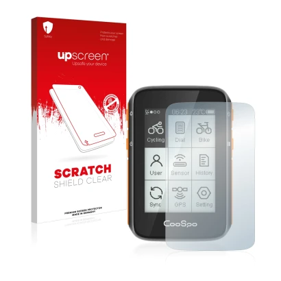 Front side of a product packaging with the brand logo upscreen. Next to it is the device CooSpo BC200 shown with the correspon