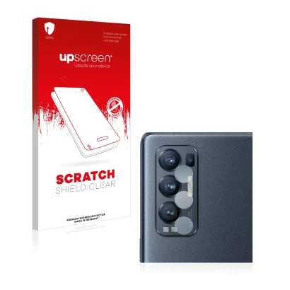 Front side of a product packaging with the brand logo upscreen. Next to it is the device Oppo Find X3 Neo (ONLY Camera Lens) s