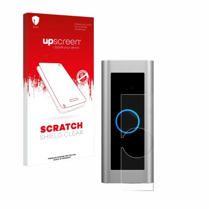 Front side of a product packaging with the brand logo upscreen. Next to it is the device Ring Video Doorbell Pro 2 shown with
