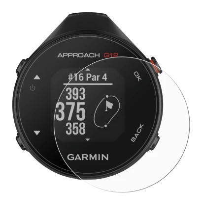 Image of the device Garmin Approach G12 with a wide variety of screen protectors.