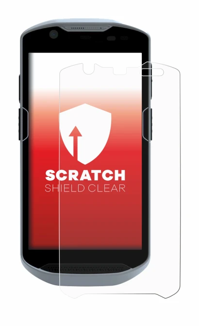 Image of the device Zebra TC52x with a wide variety of screen protectors.