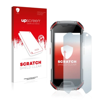 Front side of a product packaging with the brand logo upscreen. Next to it is the device Unihertz Atom XL shown with the corre