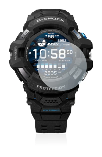 Image of the device Casio G-Shock GSW-H1000 with a wide variety of screen protectors.