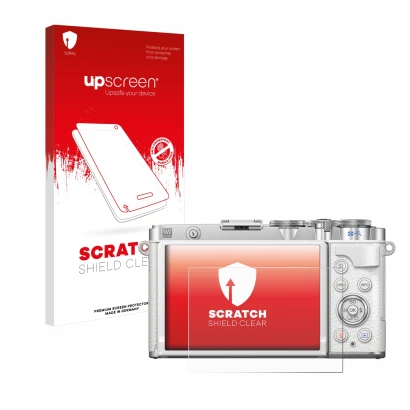 Front side of a product packaging with the brand logo upscreen. Next to it is the device Olympus PEN E-P7 shown with the corre