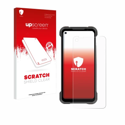 Front side of a product packaging with the brand logo upscreen. Next to it is the device Doogee S97 Pro shown with the corresp