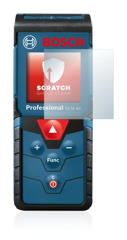 Image of the device Bosch GLM 40 Professional with a wide variety of screen protectors.
