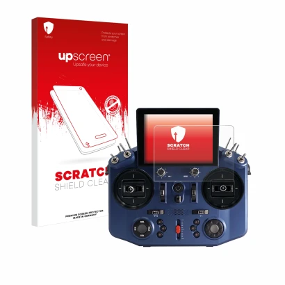 Front side of a product packaging with the brand logo upscreen. Next to it is the device FrSky Tandem X20S shown with the corr