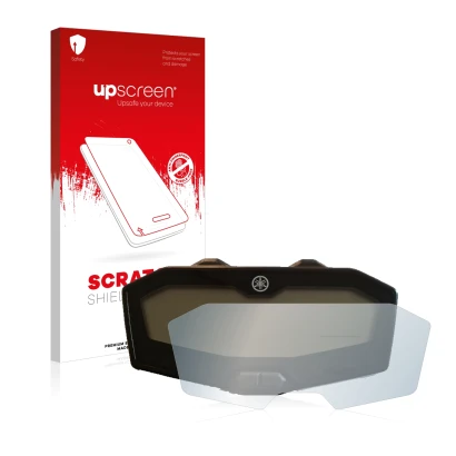 Front side of a product packaging with the brand logo upscreen. Next to it is the device Yamaha Tracer 700 2016-2019 shown wit