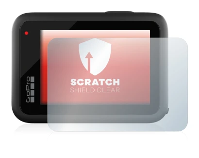 Image of the device GoPro Hero 10 Black with a wide variety of screen protectors.