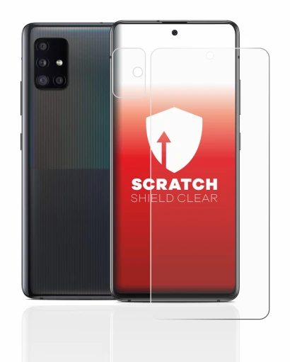 Image of the device Samsung Galaxy A51 5G (Front+Camera) with a wide variety of screen protectors.