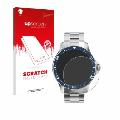 Front side of a product packaging with the brand logo upscreen. Next to it is the device Withings ScanWatch Horizon (43 mm) sh