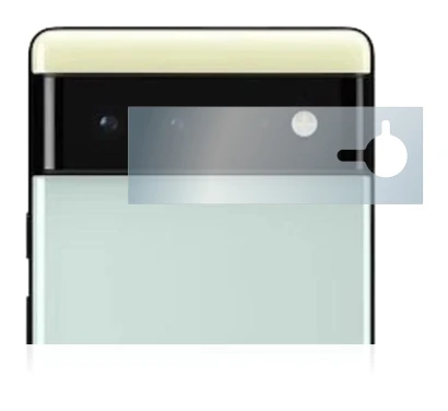Image of the device Google Pixel 6 (ONLY Camera Lens) with a wide variety of screen protectors.