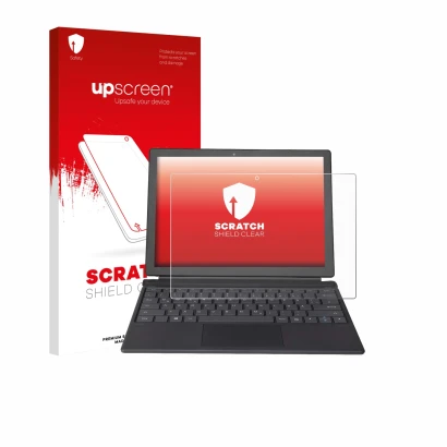 Front side of a product packaging with the brand logo upscreen. Next to it is the device Wortmann Terra Pad 1262 shown with th