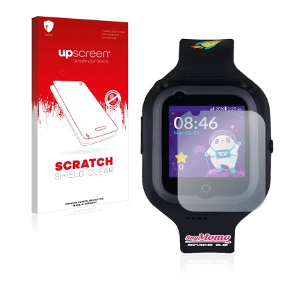 Front side of a product packaging with the brand logo upscreen. Next to it is the device SoyMomo Space 2.0 shown with the corr