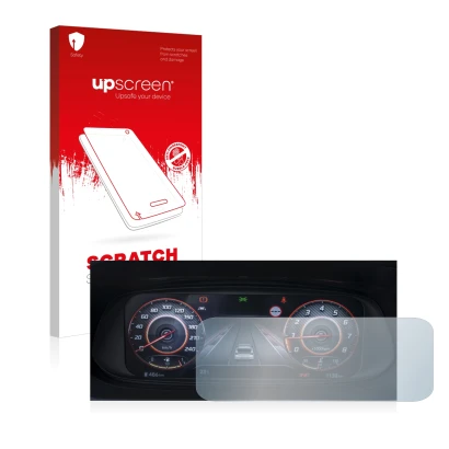 Front side of a product packaging with the brand logo upscreen. Next to it is the device Hyundai i20N 2021 Cockpit shown with