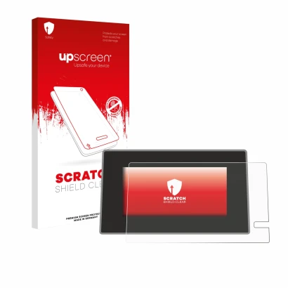 Front side of a product packaging with the brand logo upscreen. Next to it is the device Renault Trafic 2021 Easy Link 8" show