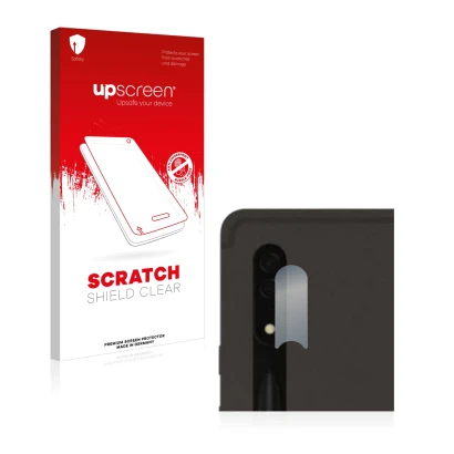 Front side of a product packaging with the brand logo upscreen. Next to it is the device Samsung Galaxy Tab S8 Ultra 5G (ONLY 