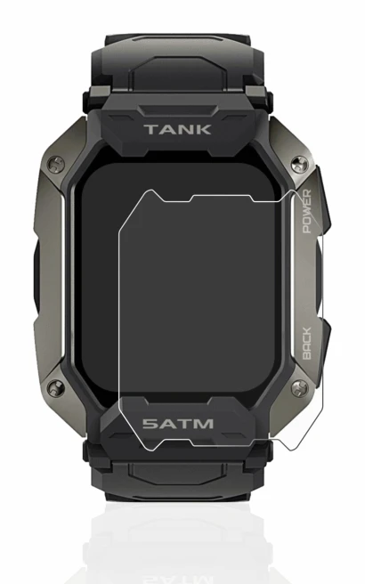 Image of the device Kospet Tank M1 with a wide variety of screen protectors.