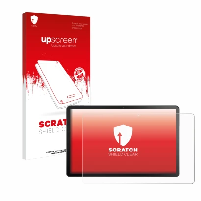 Front side of a product packaging with the brand logo upscreen. Next to it is the device Lenovo Tab M10 Plus (3th Gen.) shown 