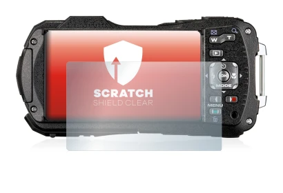 Image of the device Ricoh WG-80 with a wide variety of screen protectors.