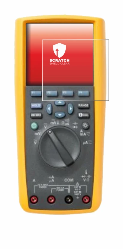 Image of the device Fluke 287 with a wide variety of screen protectors.