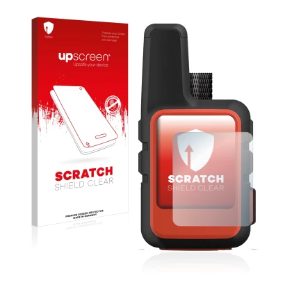 Front side of a product packaging with the brand logo upscreen. Next to it is the device Garmin inReach Mini 2 shown with the