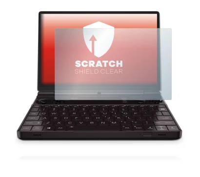 Image of the device GPD Win Max 2 with a wide variety of screen protectors.