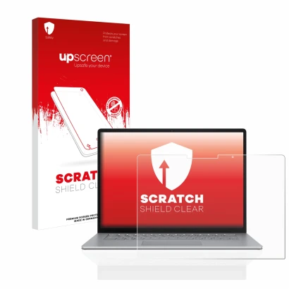 Front side of a product packaging with the brand logo upscreen. Next to it is the device Microsoft Surface Laptop 5 13.5