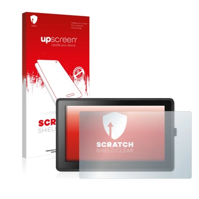 Front side of a product packaging with the brand logo upscreen. Next to it is the device Wacom Cintiq 22 shown with the corres