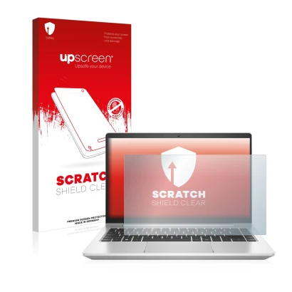 Front side of a product packaging with the brand logo upscreen. Next to it is the device HP ProBook 440 G9 shown with the corr