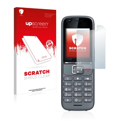Front side of a product packaging with the brand logo upscreen. Next to it is the device Gigaset S700H PRO shown with the corr