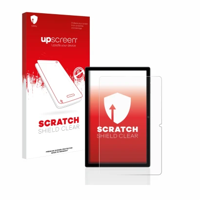 Front side of a product packaging with the brand logo upscreen. Next to it is the device Blackview Tab 16 shown with the corre