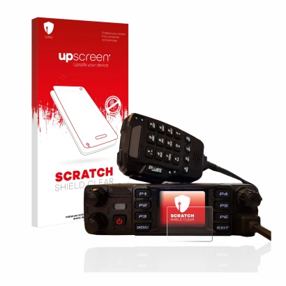Front side of a product packaging with the brand logo upscreen. Next to it is the device AnyTone AT-D578UV plus shown with the