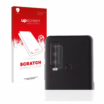 Front side of a product packaging with the brand logo upscreen. Next to it is the device Caterpillar Cat S75 (ONLY Camera Lens