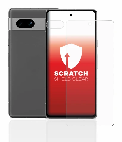 Image of the device Google Pixel 7a (Front+Camera) with a wide variety of screen protectors.