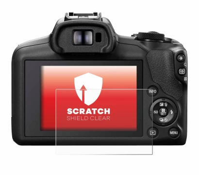Image of the device Canon EOS R100 with a wide variety of screen protectors.