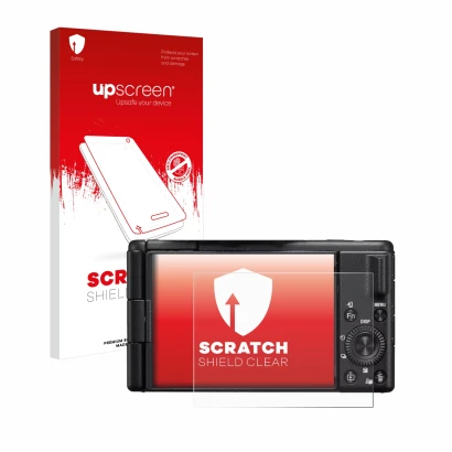 Front side of a product packaging with the brand logo upscreen. Next to it is the device Sony ZV-1M2 shown with the correspond
