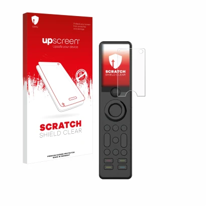 Front side of a product packaging with the brand logo upscreen. Next to it is the device Sofabaton X1 shown with the correspon