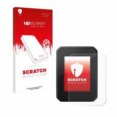Front side of a product packaging with the brand logo upscreen. Next to it is the device FIT Display Compact shown with the co